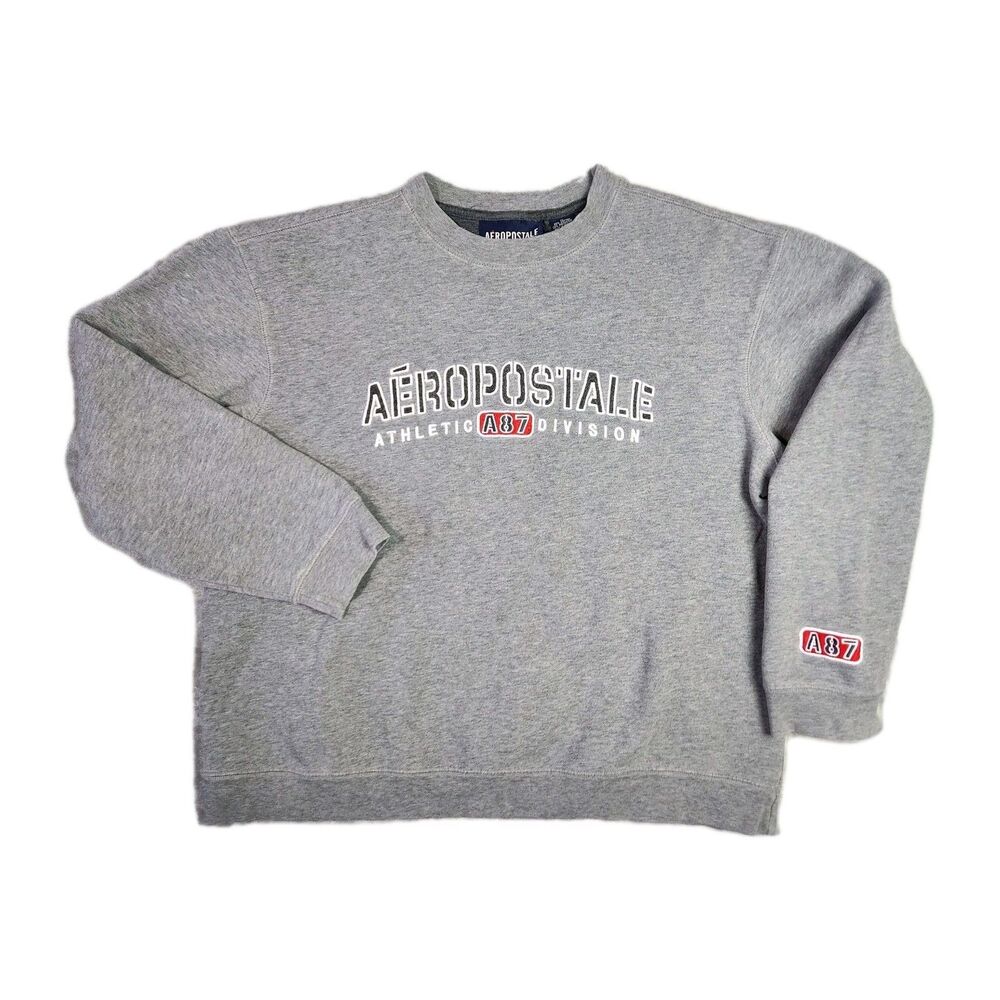 Vtg Aeropostale Sweatshirt Mens‎ M Spellout Cyber Y2k Embroidered Chunky Retro
